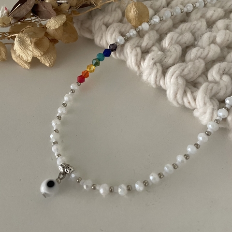 Collar 7 chakras cristales (white)