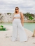 CALÇA PLUS SIZE PANTALONA LUREX KARLA BRANCO