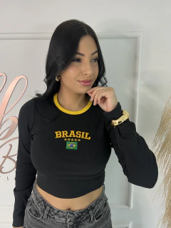 Croped Brasil Manga Longa - loja online