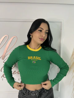 Croped Brasil Manga Longa - comprar online
