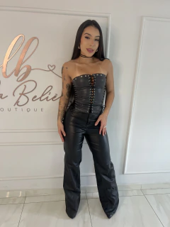 Calça Wide Resinada