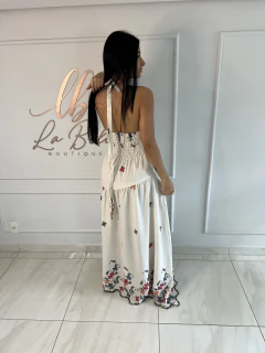 Vestido Frente Única Linho Bordado - comprar online