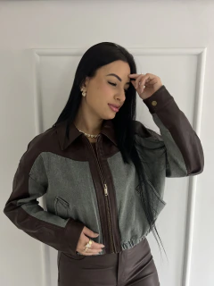 Jaqueta Jeans Couro Eco - La Beliê Boutique
