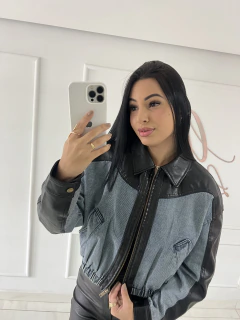 Jaqueta Jeans Couro Eco - loja online