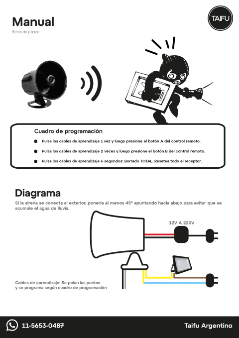 Manual de instrucciones Sirena Con Reflector - comprar online