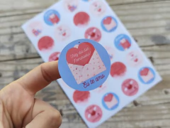 028 - Adesivos Dia DOS NAMORADOS Personalizados - Tal e Qual Papelaria