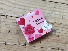 025 - Cartão com Bolso para Biscoito Bolacha Cookie Dia dos namorados 11,5 x 11,5 cm Personalizado
