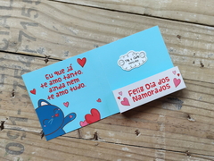 034 - Cartão com Bolso para Biscoito Bolacha Cookie Dia dos namorados 11,5 x 11,5 cm Personalizado - comprar online