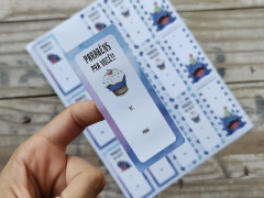 A001C - Adesivos aniversário personalizados 3,5 X 8,5CM na internet