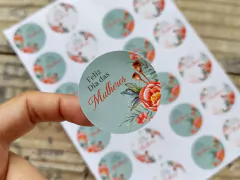 DML034B - 24 Adesivos dia da Mulher 4CM - Pronta Entrega