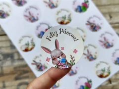 007 - Adesivos Pascoa Personalizados - Tal e Qual Papelaria