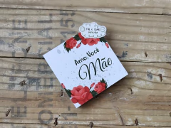041 - Cartão com Bolso para Biscoito Bolacha Cookie Dia das mães Personalizado