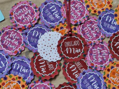 016 - 15 Tags Dia das Mães com Fita de Cetim - Pronta Entrega - Tal e Qual Papelaria