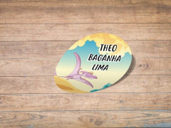 KIT COM 50 ADESIVOS ESCOLARES 4 TAMANHOS - dinossauro - Tal e Qual Papelaria