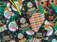 005 - 15 Tags festa junina com Fita de Cetim - Pronta Entrega na internet