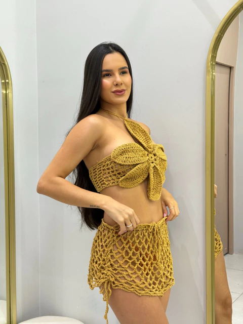 Conjunto Crochê Flor - comprar online