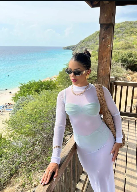 Vestido Tule Manga Longa