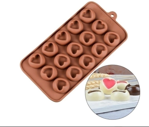 molde de silicona corazon adentro