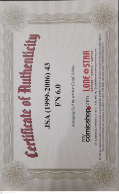 JSA (1999) 43 - Autografiado por Geoff Johns en internet