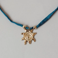 COLAR SOL OURO + CORDÃO SEDA - comprar online