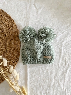 gorrito tejido verde menta