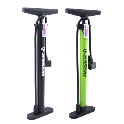 Inflador de Pie Bigger Metal Floor Pump Doble Valvula + Picos Extra
