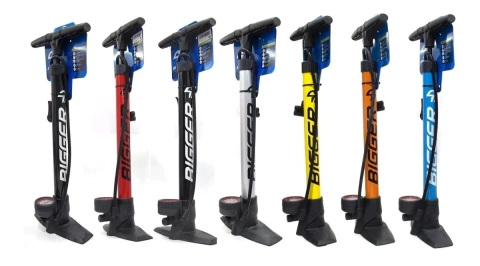 Inflador Pie Bicicleta Bigger Valvula Inteligente Manometro