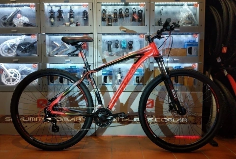 Bicicleta 29 Venzo Primal XC 2.4 Shimano 24v Disco Hidraulico Talle 18 Negro Rojo Amarillo