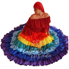 Conjunto Cigano Saia Cigana Arco Iris