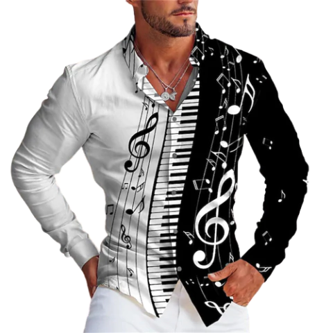Camisa Cigana Nota Musical Branca - comprar online
