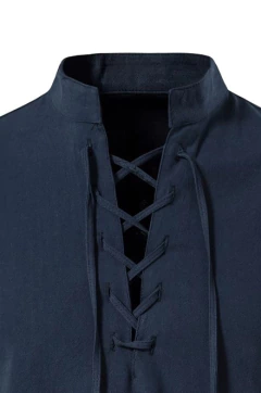 Camisa Cigana Azul Navy Linho na internet