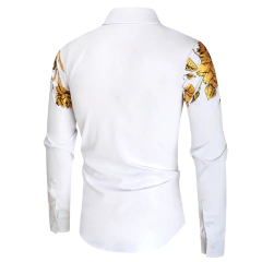 CAMISA CIGANA BRANCA FLORES DOURADA - comprar online