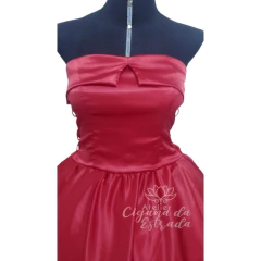Vestido Pombagira Cetim de Seda Vermelho - Atelier Cigana da Estrada