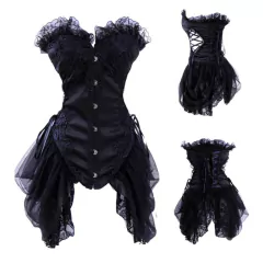CORSELET MEDIEVAL PRETO na internet
