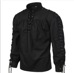 Camisa Cigana Preta e Bege MEDIEVAL na internet