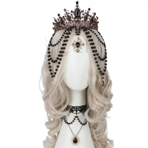 Conjunto Pombagira Tiara Perolas Negras - comprar online