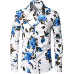 CAMISA CIGANA BRANCA ROSAS AZUIS