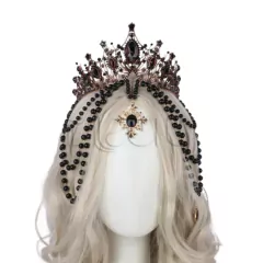 Conjunto Pombagira Tiara Perolas Negras na internet