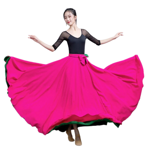 SAIA DANÇA DUPLA FACE Verde e Rosa