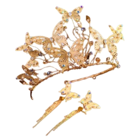 Coroa e Brincos Borboleta