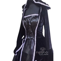 Vestido + Capa Pombagira Rosa Caveira Duas Peças na internet