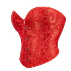 CORSET CURTO OVERBUST VERMELHO FLORAL - Atelier Cigana da Estrada