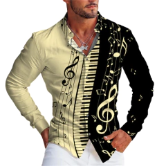 CAMISA NOTA MUSICAL AMARELA