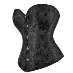 corset curto overbust Preto floral na internet