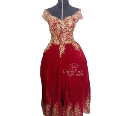 Vestido Maria Padilha Veludo Vermelho - online store