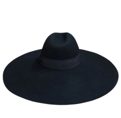 Chapéu Pombagira de Aba Larga Preto - Atelier Cigana da Estrada