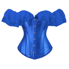 corset ciganinha azul