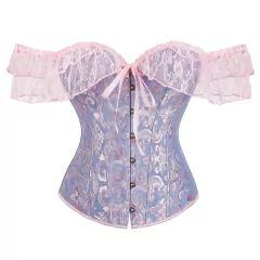 CORSET CIGANA ROSA E AZUL