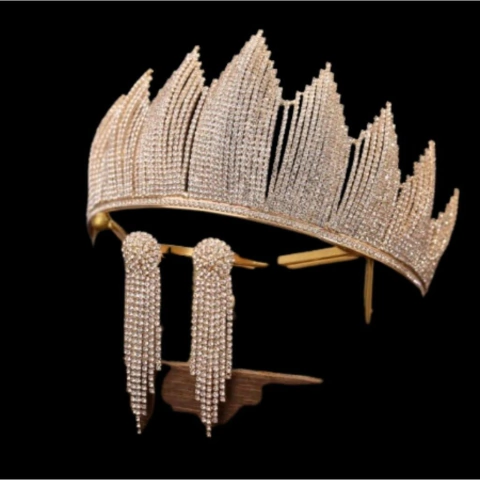 Coroa e brinco Ouro - comprar online