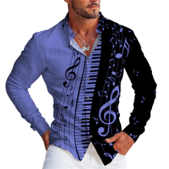 camisa cigana nota musical Roxa